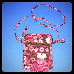 Vera Bradley pink & brown flower purse